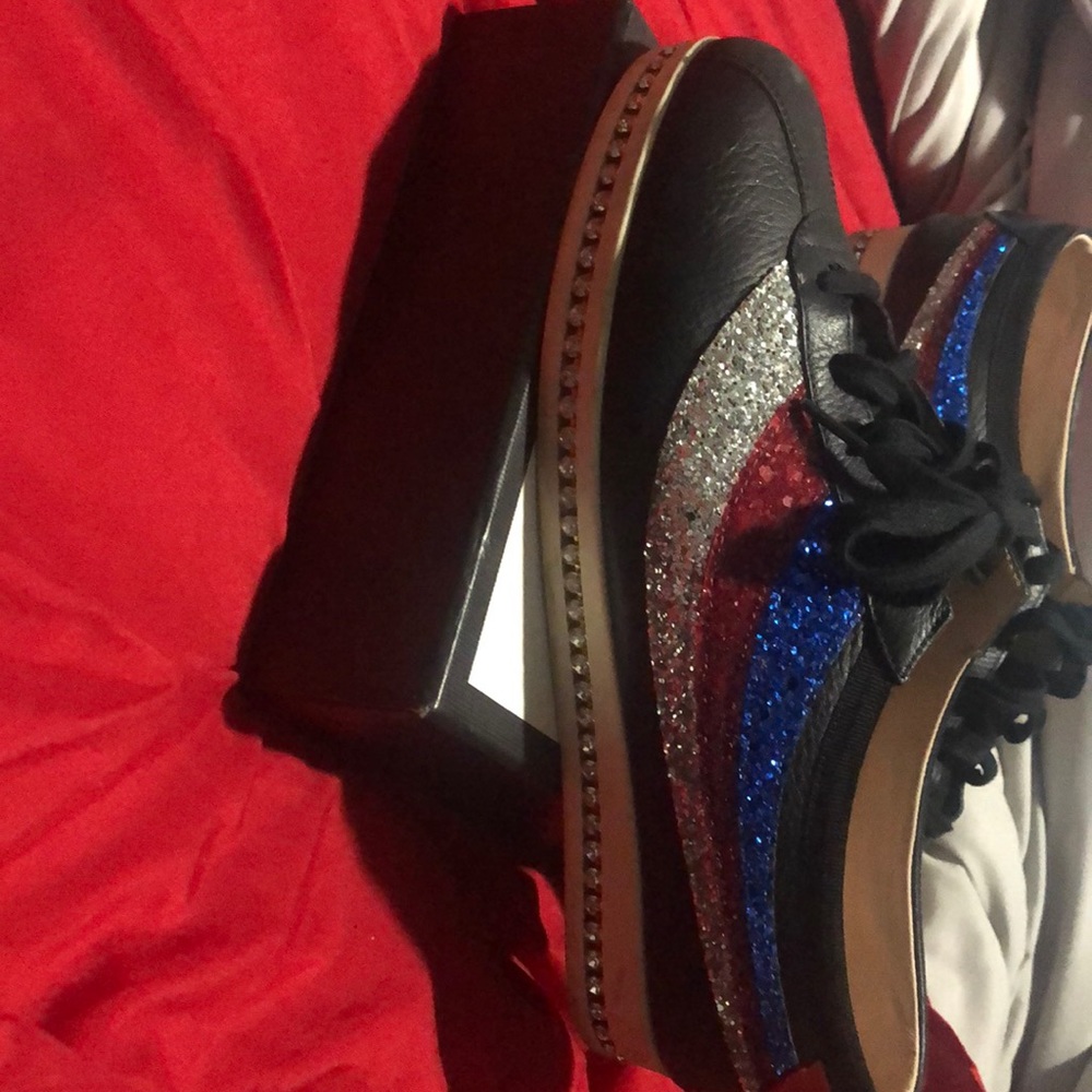 Gucci Falacer Leather Trainer with Crystal